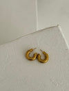 Ribbed Gold Everyday Hoop