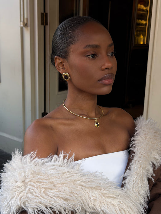 Andra Choker with Espresso Pendant