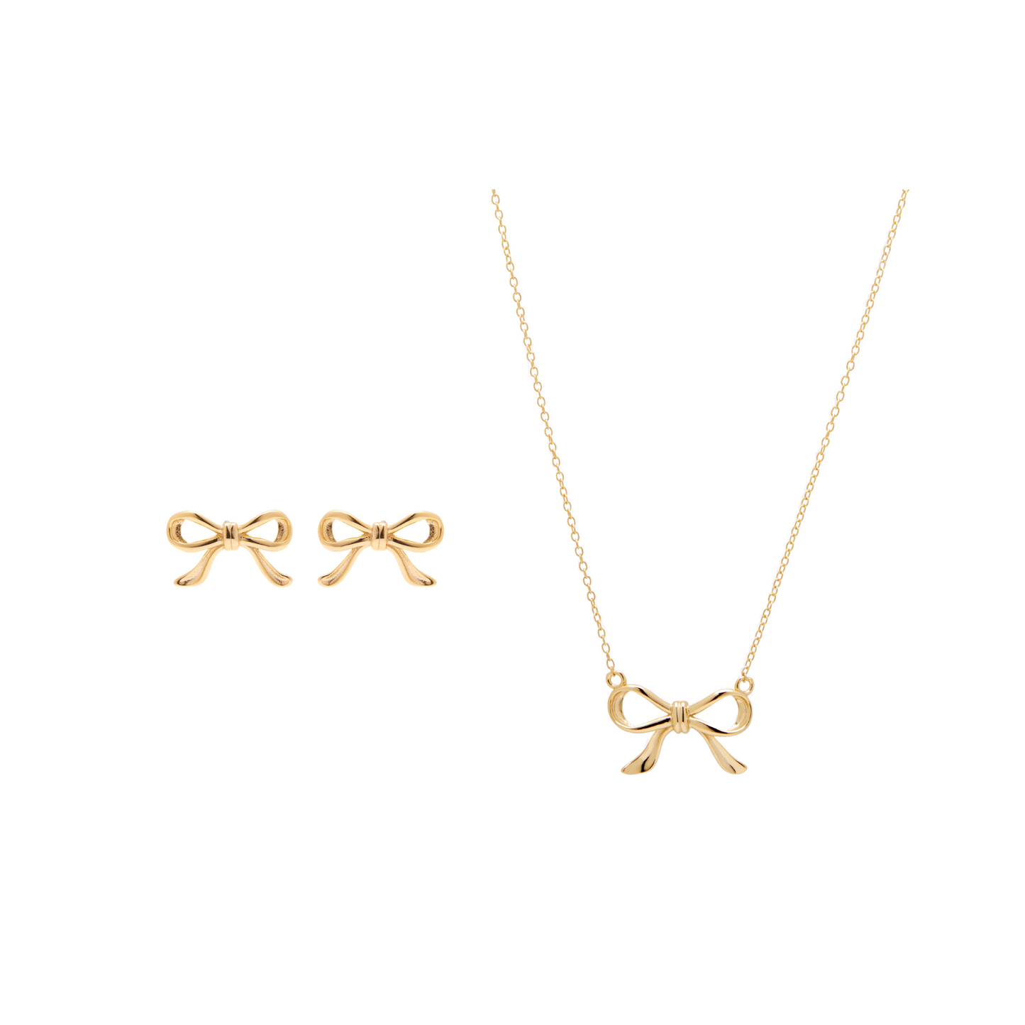 Bow Necklace & Bow Studs