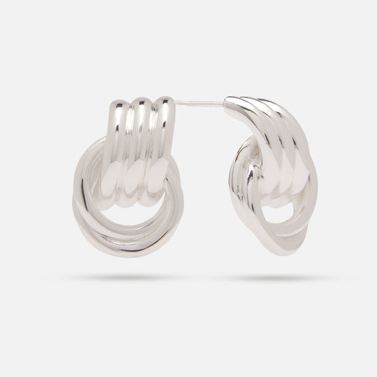 Mini Knot Earrings Silver 