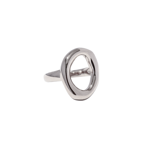 Oval Cut-Out Ring Silver 