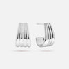 Silver Ribbed Statement Hoop