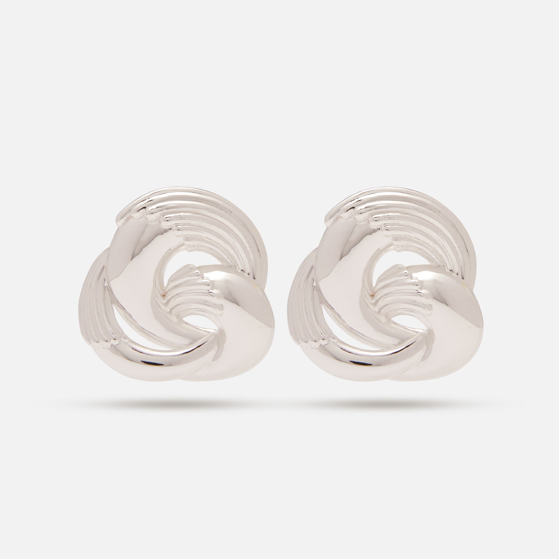 Statement Knot Earrings Silver 1