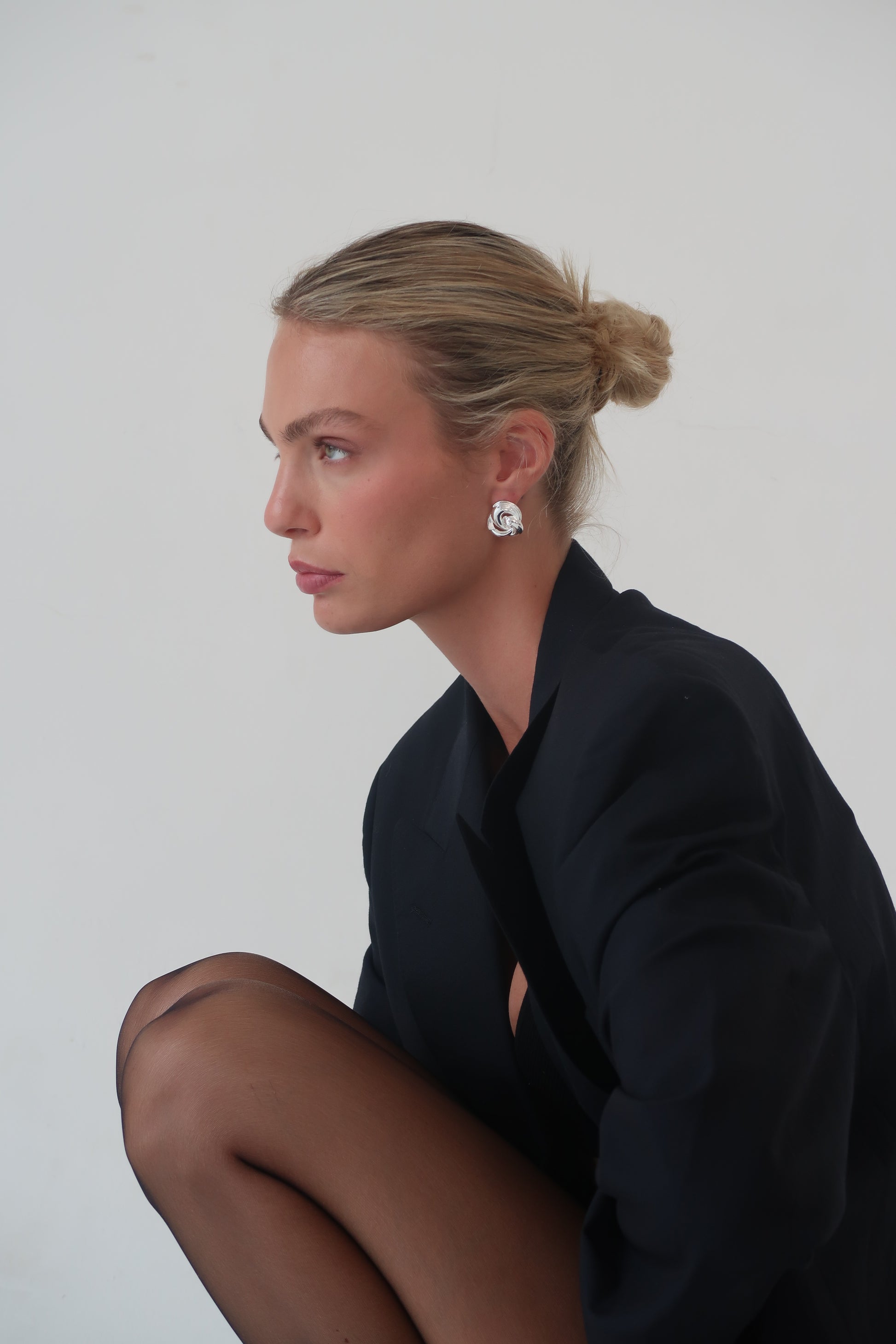 Statement Knot Earrings Silver