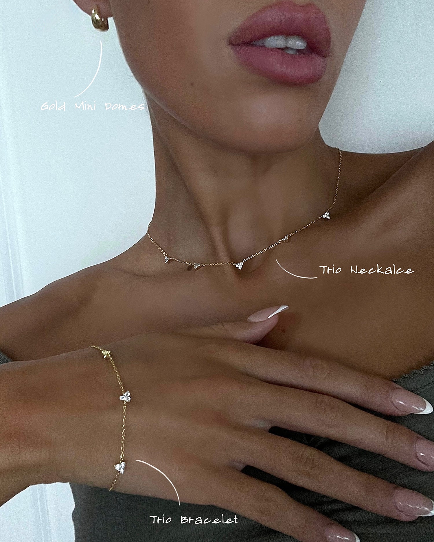 Trio_Stone_Necklace_Bracelet & Mini Domes