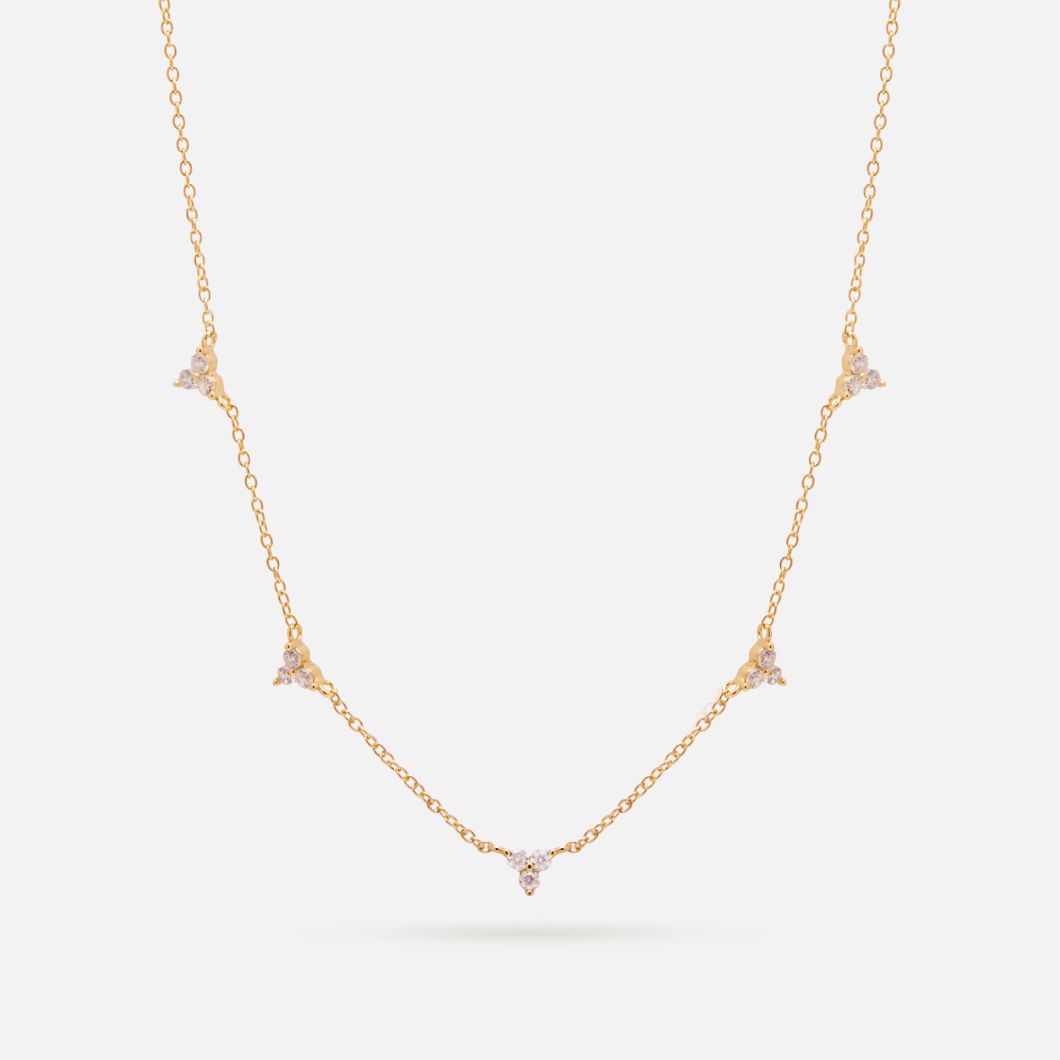 Trio Stone Necklace Gold 
