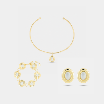 Pearl Set - Andra Choker, Azur Pearl Earrings and Bracelet