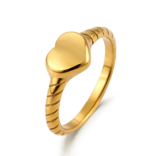Twist Heart Ring - 18ct Gold Plated