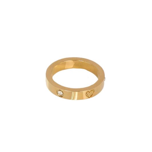 Gold Love Heart Classic Ring
