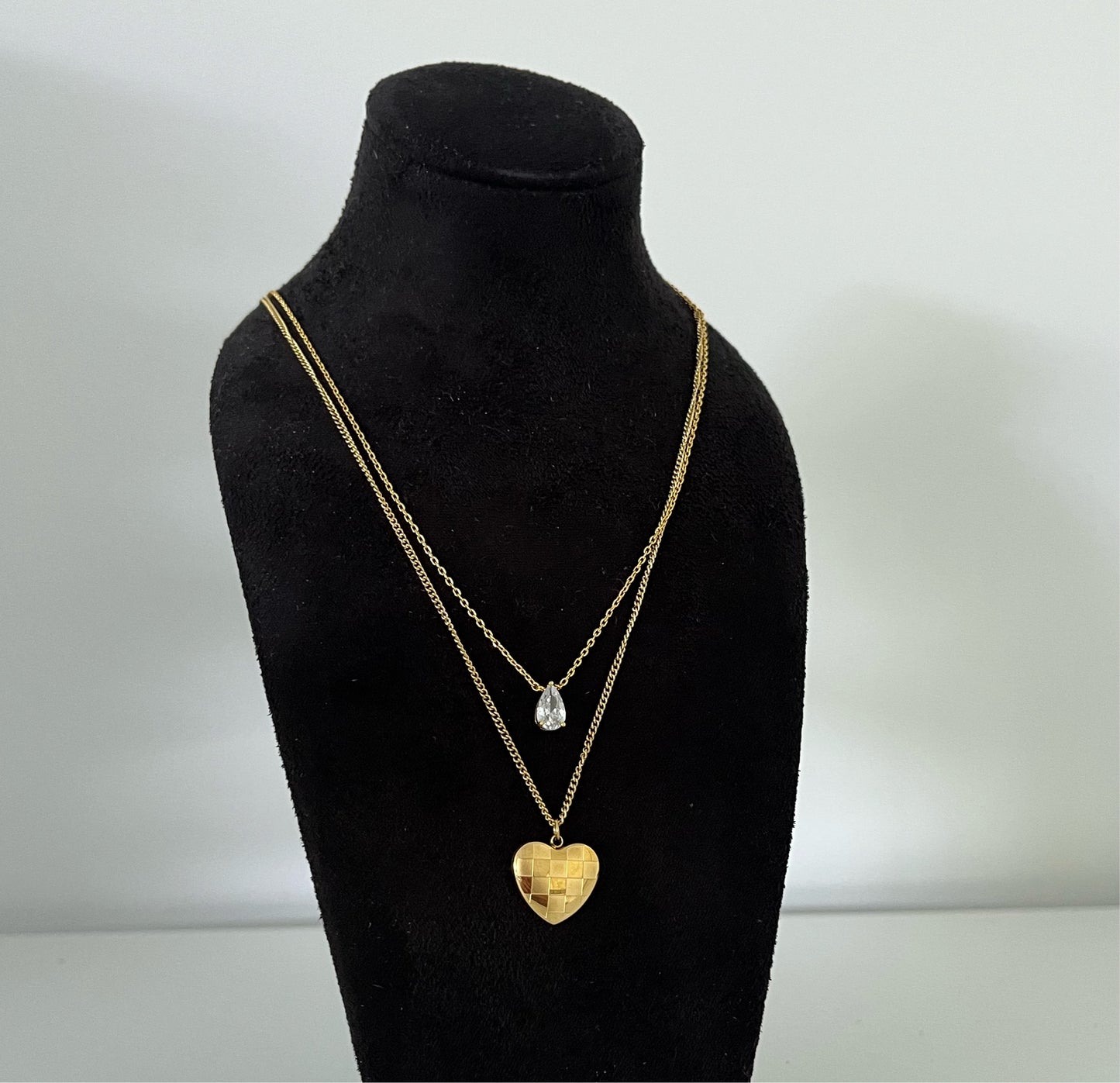 Tear Drop Diamante Necklace - 18ct Gold Plated