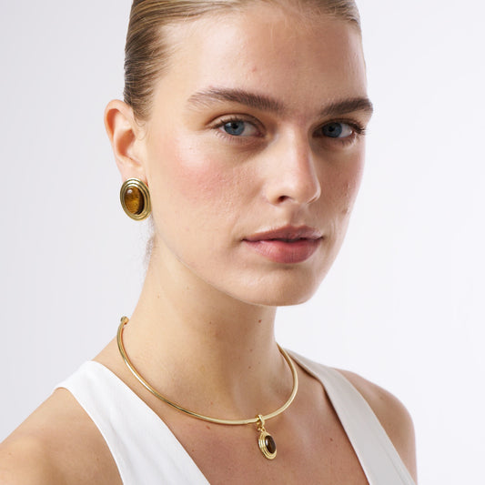 Avery Tiger Eye Earrings.               Expected to dispatch 03.11.26.