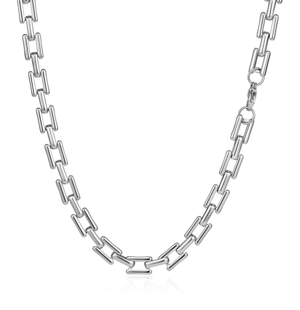 Silver Link Chunky Chain Necklace