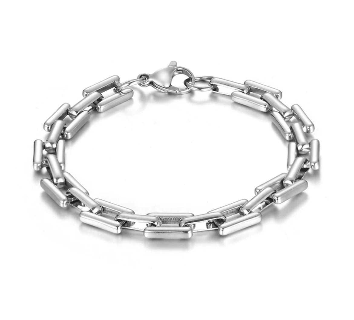 Silver Link Chunky Chain Bracelet