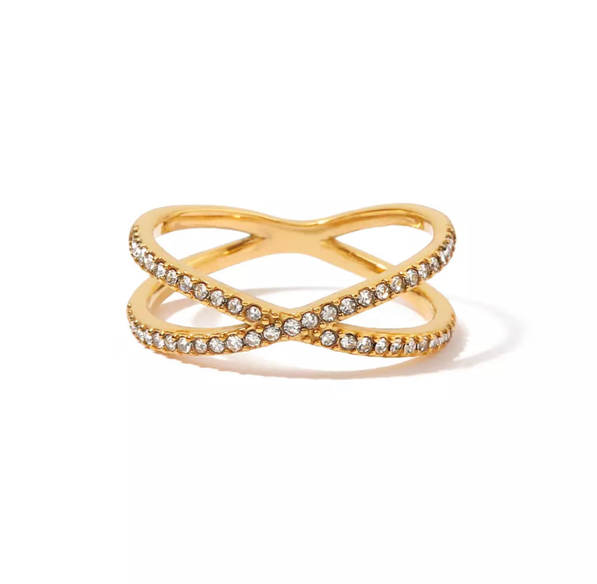Twist Pavé Gold Ring