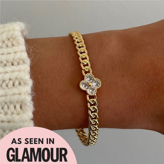 Clover Chain Bangle  - 18K Gold Plated